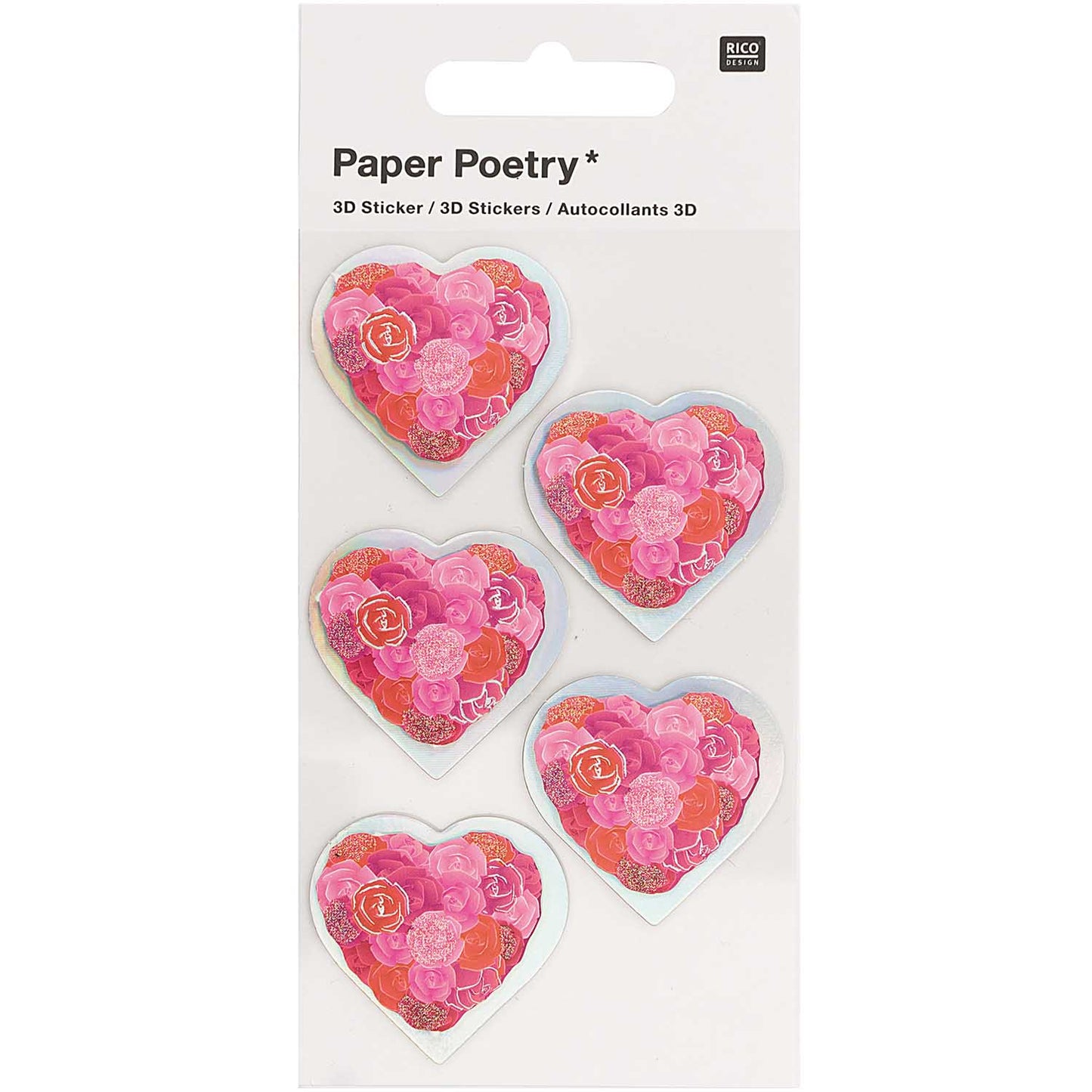 Paper Poetry 3D Sticker, Rosen