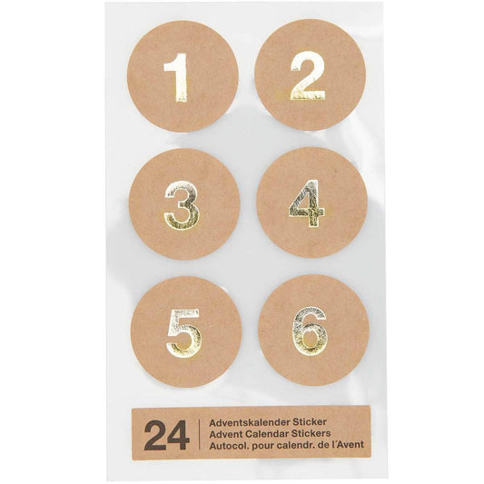 Paper Poetry Adventskalender Sticker, Kraftpapier