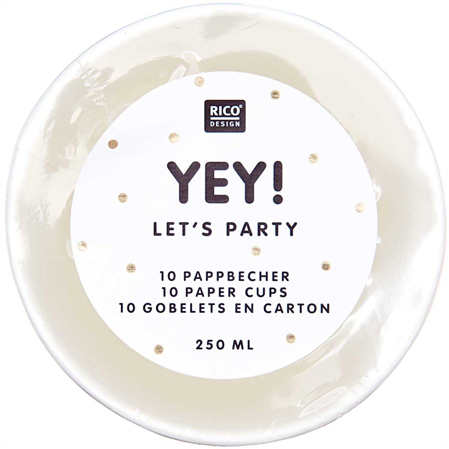 YEY! Let's Party Pappbecher rosa/gold